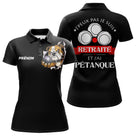 Polo Pétanque Noir Personnalisé - J'ai Pétanque Retraité - Polo Zippé Homme