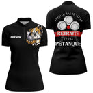 Polo Pétanque Noir Personnalisé - J'ai Pétanque Retraité - T-Shirt Homme