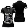 Polo Pétanque Noir Personnalisé - Papa Binouze Club - Polo Femme