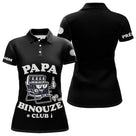 Polo Pétanque Noir Personnalisé - Papa Binouze Club - Polo Femme