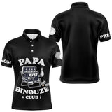 Polo Pétanque Noir Personnalisé - Papa Binouze Club - Polo Homme