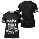 Polo Pétanque Noir Personnalisé - Papa Binouze Club - T-Shirt Homme