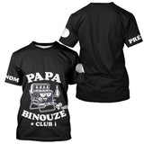 Polo Pétanque Noir Personnalisé - Papa Binouze Club - T-Shirt Homme