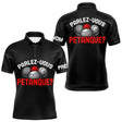Polo Pétanque Noir Personnalisé - Parlez Vous Boules - Polo Homme