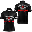 Polo Pétanque Noir Personnalisé - Parlez Vous Boules - Polo Homme