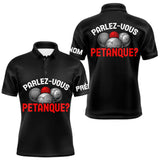 Polo Pétanque Noir Personnalisé - Parlez Vous Boules - Polo Homme