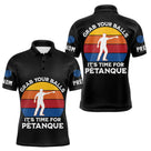 Polo Pétanque Noir Personnalisé – C’est Maintenant Vintage - Polo Homme