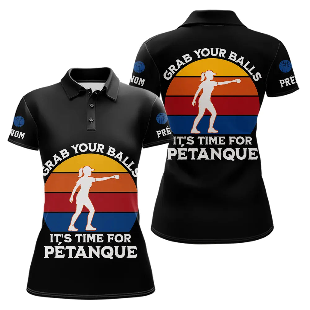 Polo Pétanque Noir Personnalisé – C’est Maintenant Vintage - Polo Femme