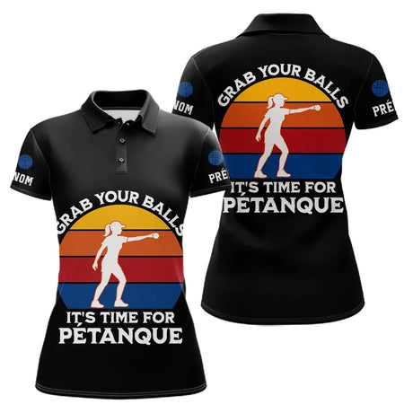 Polo Pétanque Noir Personnalisé – C’est Maintenant Vintage - Polo Femme