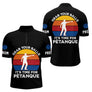 Polo Pétanque Noir Personnalisé – C’est Maintenant Vintage - Polo Zippé Homme