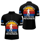 Polo Pétanque Noir Personnalisé – C’est Maintenant Vintage - Polo Zippé Homme