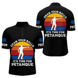 Polo Pétanque Noir Personnalisé – C’est Maintenant Vintage - Polo Zippé Homme