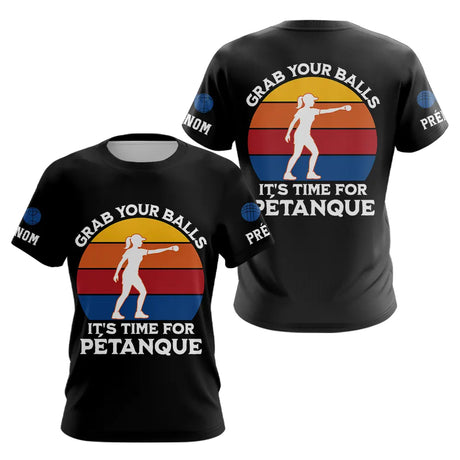 Polo Pétanque Noir Personnalisé – C’est Maintenant Vintage - T-Shirt Femme