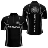 Polo Pétanque Noir Personnalisé Équipe -Joueur Boules - Polo Zippé Homme