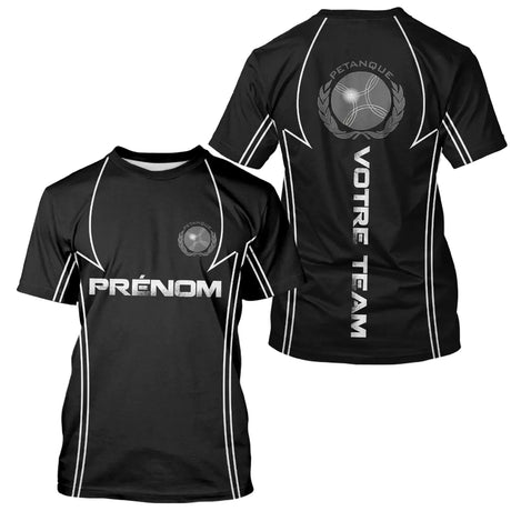 Polo Pétanque Noir Personnalisé Équipe -Joueur Boules - T-Shirt Homme