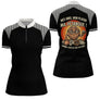 Polo Pétanque Noir Rayé - Passion Accessoire Bouliste - Polo Zippé Femme