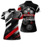 Polo Pétanque Noir & Rouge - J'peux Pas Retraité Personnalisé - Polo Femme