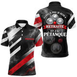 Polo Pétanque Noir & Rouge - J'peux Pas Retraité Personnalisé - Polo Homme