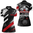 Polo Pétanque Noir & Rouge - J'peux Pas Retraité Personnalisé - Polo Zippé Femme