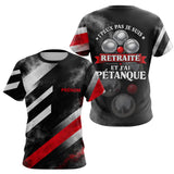 Polo Pétanque Noir & Rouge - J'peux Pas Retraité Personnalisé - T-Shirt Femme