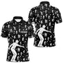 Polo Pétanque Noir Silhouette Joueurs - Homme Femme - Polo Homme