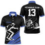 Polo Pétanque Noir et Bleu Personnalisé - Club Numéro - Polo Homme