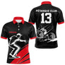 Polo Pétanque Noir et Rouge Personnalisé - Club Numéro - Polo Homme