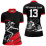 Polo Pétanque Noir et Rouge Personnalisé - Club Numéro - Polo Zippé Femme