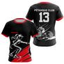 Polo Pétanque Noir et Rouge Personnalisé - Club Numéro - T-Shirt Femme