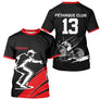 Polo Pétanque Noir et Rouge Personnalisé - Club Numéro - T-Shirt Homme
