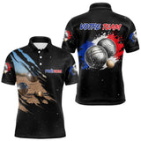 Polo Pétanque Noir Équipe Prénom - Boules & Éclats Tricolores - Polo Homme