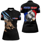 Polo Pétanque Noir Équipe Prénom - Boules & Éclats Tricolores - Polo Zippé Femme