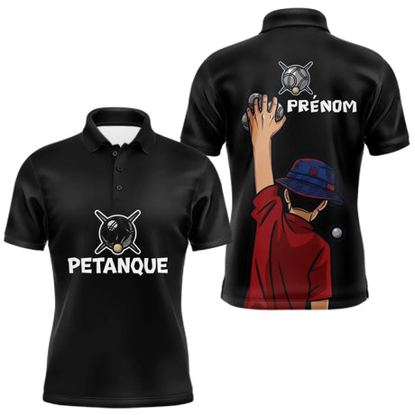 Polo Pétanque Noir sur Mesure - Bouliste Passionnés - Polo Homme