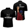 Polo Pétanque Noir sur Mesure - Bouliste Passionnés - Polo Zippé Homme