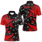 Polo Pétanque Nom et Team Personnalisé - Noir & Rouge - Polo Homme