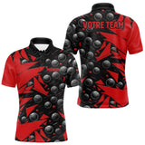 Polo Pétanque Nom et Team Personnalisé - Noir & Rouge - Polo Homme
