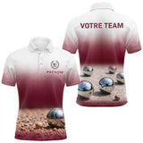 Polo Pétanque Ombré Cochonnet Bordeaux - Bicolore Personnalisé - Polo Homme