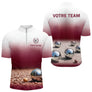 Polo Pétanque Ombré Cochonnet Bordeaux - Bicolore Personnalisé - Polo Zippé Homme