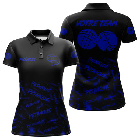 Polo Pétanque Original – Motifs Boules Électrique - Polo Femme