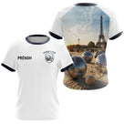 Polo Pétanque À Paris 3D - Personnalisé Blanc Marine - T-Shirt Femme