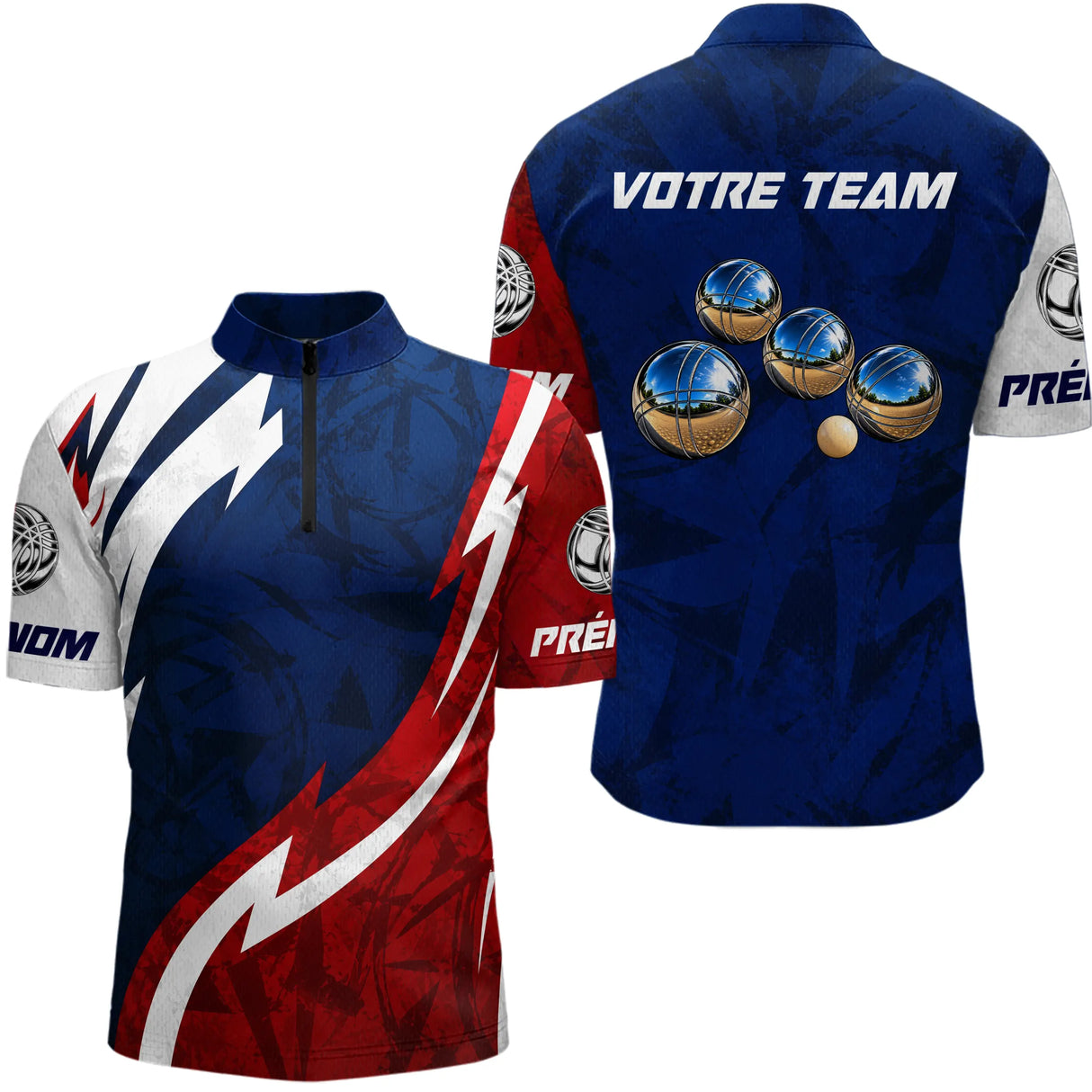 Polo Pétanque Passion Boules - Design Français Homme Femme - Polo Zippé Homme