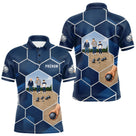 Polo Pétanque Passion Boules Bleu - Motifs Géométriques Prénom - Polo Homme