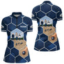 Polo Pétanque Passion Boules Bleu - Motifs Géométriques Prénom - Polo Zippé Femme