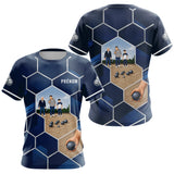 Polo Pétanque Passion Boules Bleu - Motifs Géométriques Prénom - T-Shirt Femme