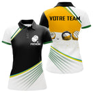 Polo Pétanque Performance - Design Sportif Jaune Blanc - Polo Femme