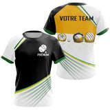Polo Pétanque Performance - Design Sportif Jaune Blanc - T-Shirt Femme