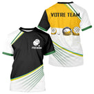 Polo Pétanque Performance - Design Sportif Jaune Blanc - T-Shirt Homme