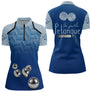 Polo Pétanque Personnalisé - Bleu Gris Je Parle - Polo Zippé Femme