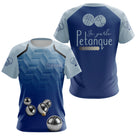 Polo Pétanque Personnalisé - Bleu Gris Je Parle - T-Shirt Femme