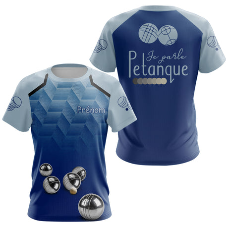 Polo Pétanque Personnalisé - Bleu Gris Je Parle - T-Shirt Femme